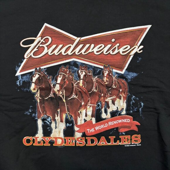 Budweiser Beer Brand Crewneck Sweater – Clydesdales Horse Graphic – “The World R - Picture 2 of 4